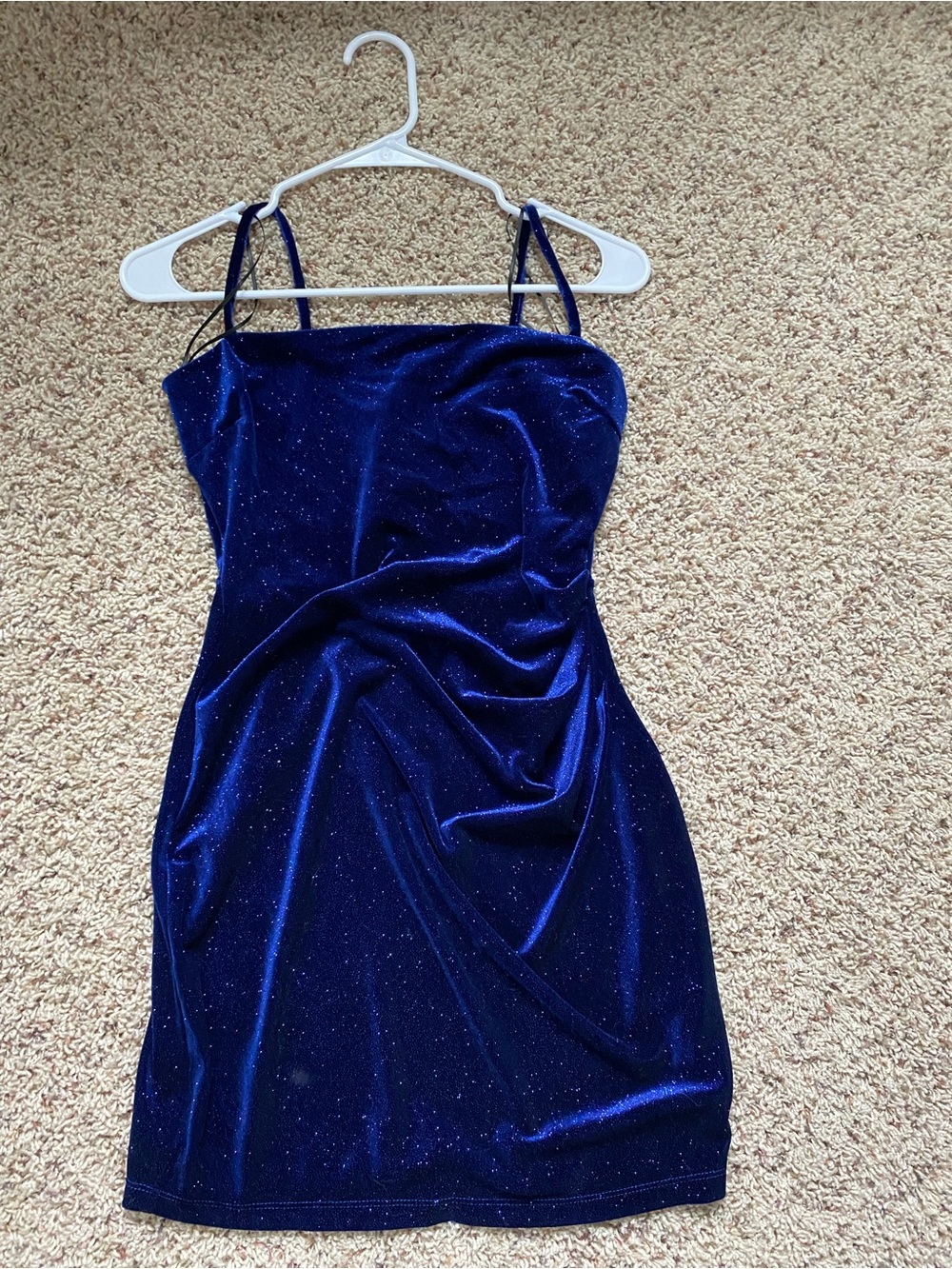 Windsor Royal Blue Sparkle Velvet Mini Dress